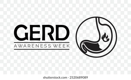 GERD Awareness week is observed every year on November. Medical Healthcare Awareness concept. background, placard, banner template Vector illustration design.