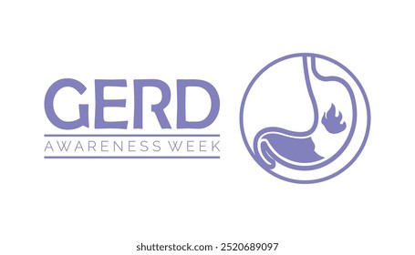 GERD Awareness week is observed every year on November. Medical Healthcare Awareness concept. background, placard, banner template Vector illustration design.