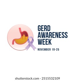 GERD Awareness Week Vektor Design Vorlage gut für die Feier Nutzung. Design der GERD Awareness Week. Vektorband. flaches Design. eps 10. 