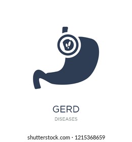 GERD icon. Trendy flat vector GERD icon on white background from Diseases collection, vector illustration can be use for web and mobile, eps10