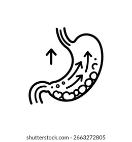 Flechas de reflujo de la ERGE para la ilustración del trastorno digestivo