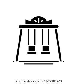 Gerden swing black icon, concept illustration, vector flat symbol, glyph sign.