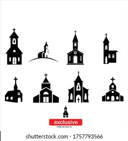 Gereja icon.Flat design style vector illustration for graphic and web design.