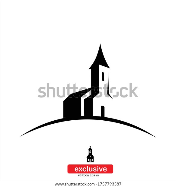 Gereja Iconflat Design Style Vector Illustration Stock Vector Royalty Free 1757793587