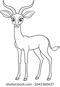 Gerenuk line art page great for fun animal activities for kids