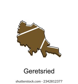 Geretsried City of Germany map vector illustration, vector template with outline graphic sketch style isolated on white background