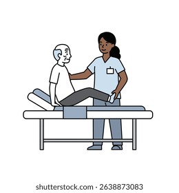 Geriatric Physical Therapy Session Elderly Patient Improving Mobility Strength