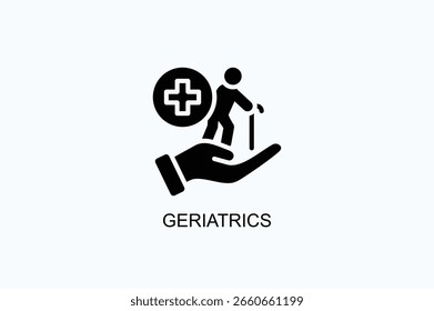 Icono De Geriatría O Ilustración vectorial Aislada Del Logo