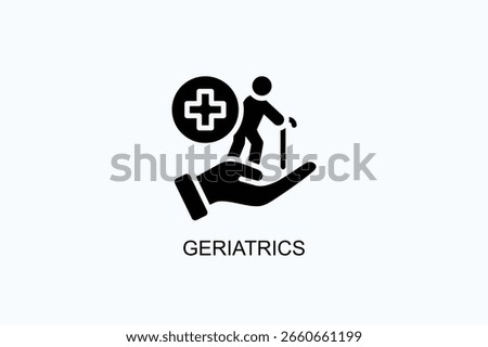 Geriatrics Icon Or Logo Isolated Vector Illustration