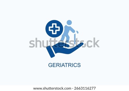 Geriatrics Icon Or Logo Isolated Vector Illustration