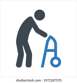 Geriatrics icon, vector and glyph