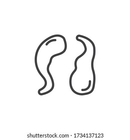 Germ bacteria line icon. linear style sign for mobile concept and web design. Bacteria cells outline vector icon. Symbol, logo illustration. Vector graphics
