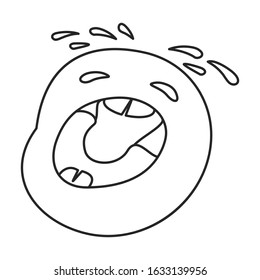 Germ of bacteria vector icon.Outline,line vector icon isolated on white background germ of bacteria.