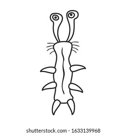 Germ of bacteria vector icon.Outline,line vector icon isolated on white background germ of bacteria.