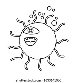 Germ of bacteria vector icon.Outline,line vector icon isolated on white background germ of bacteria.