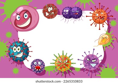 Germ bacteria and virus background frame template illustration