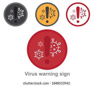 germ, bacteria, virus Prohibition and warning signs.