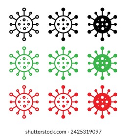 Germ Pathogens Line Icon. Microbe Virus Icon in Black and White Color.