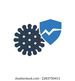 Germ Protection Broken Icon Sign Symbol