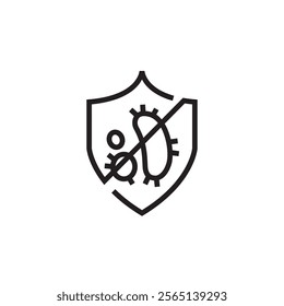 germ protection icon outline vector eps