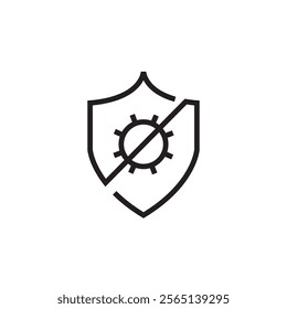 germ protection icon outline vector eps
