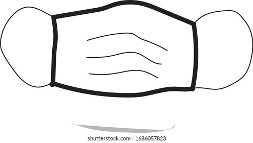 Germ protection mask illustration, icon, vector