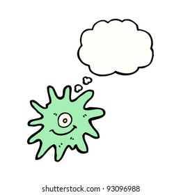 germ with thought bubble cartoon