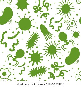 Germ vector seamless pattern on a white background.