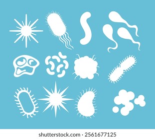Germ virus antibacterial anti bacteria bacterial control concept. Vector flat graphic design illustration