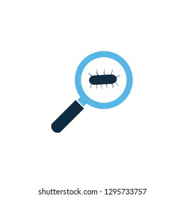 germ virus infection,micro bacteria under a magnifying glass. vector illustration isolated on white background.