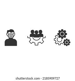 The german acronym AMS "Arbeitsschutzmanagement system icons set . The german acronym AMS "Arbeitsschutzmanagement system pack symbol vector elements for infographic web
