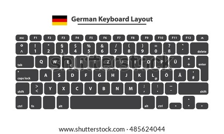 German alphabet Keyboard Layout - Isolated Vector Illustration