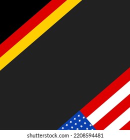 German american day gray background with german and american flags on each side