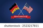 German American Day October 6 waving flag vector poster