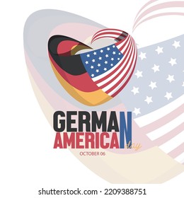 German American Day. In the United States on October 6, Vector Shaped Symbol. Suitable for. Social Media Posts, Posters, Banners etc