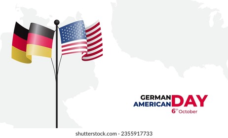 german american day with german and USA flag illustration vector