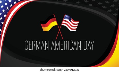 German American  Flag Background with flag in center area. Suitable use to german american event
