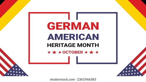 Der Deutsche American Heritage Monat wird im Oktober gefeiert, um die Beiträge deutscher Amerikaner in die Vereinigten Staaten zu würdigen und zu würdigen. Geeignet für Werbematerialien und soziale Medien 