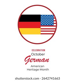 German American Heritage Month, German flag and pattern in German flag colors, realistic vector illustration