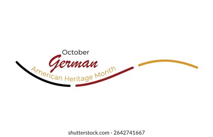 German American Heritage Month, German flag and pattern in German flag colors, realistic vector illustration