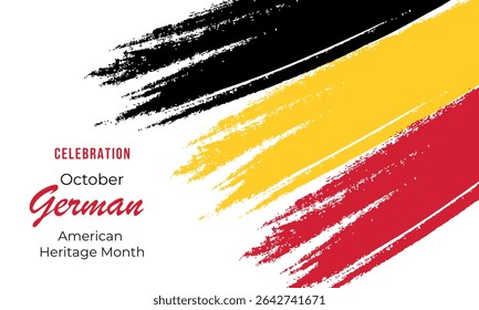 German American Heritage Month, German flag and pattern in German flag colors, realistic vector illustration