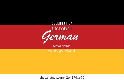 German American Heritage Month, German flag and pattern in German flag colors, realistic vector illustration