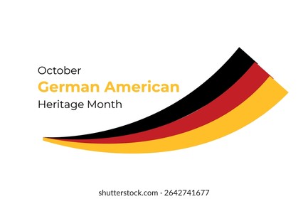 German American Heritage Month, German flag and pattern in German flag colors, realistic vector illustration
