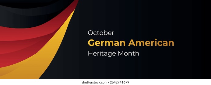 German American Heritage Month, German flag and pattern in German flag colors, realistic vector illustration