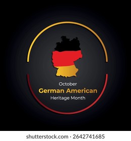 German American Heritage Month, German flag and pattern in German flag colors, realistic vector illustration