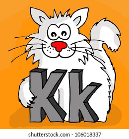 German Animal alphabet for kids - letter K