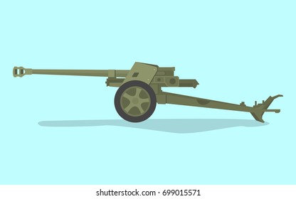 german anti tank ww2 with flat style and green color