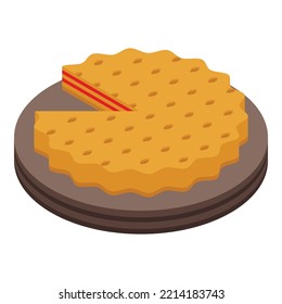 German apple pie icon isometric vector. Cuisine food. Dish dinner