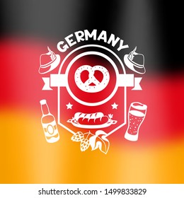 German background design. Germany national traditional symbols and objects.