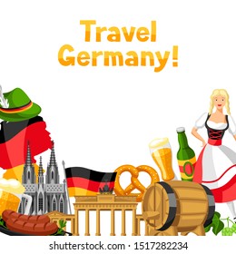 German background design. Germany national traditional symbols and objects.